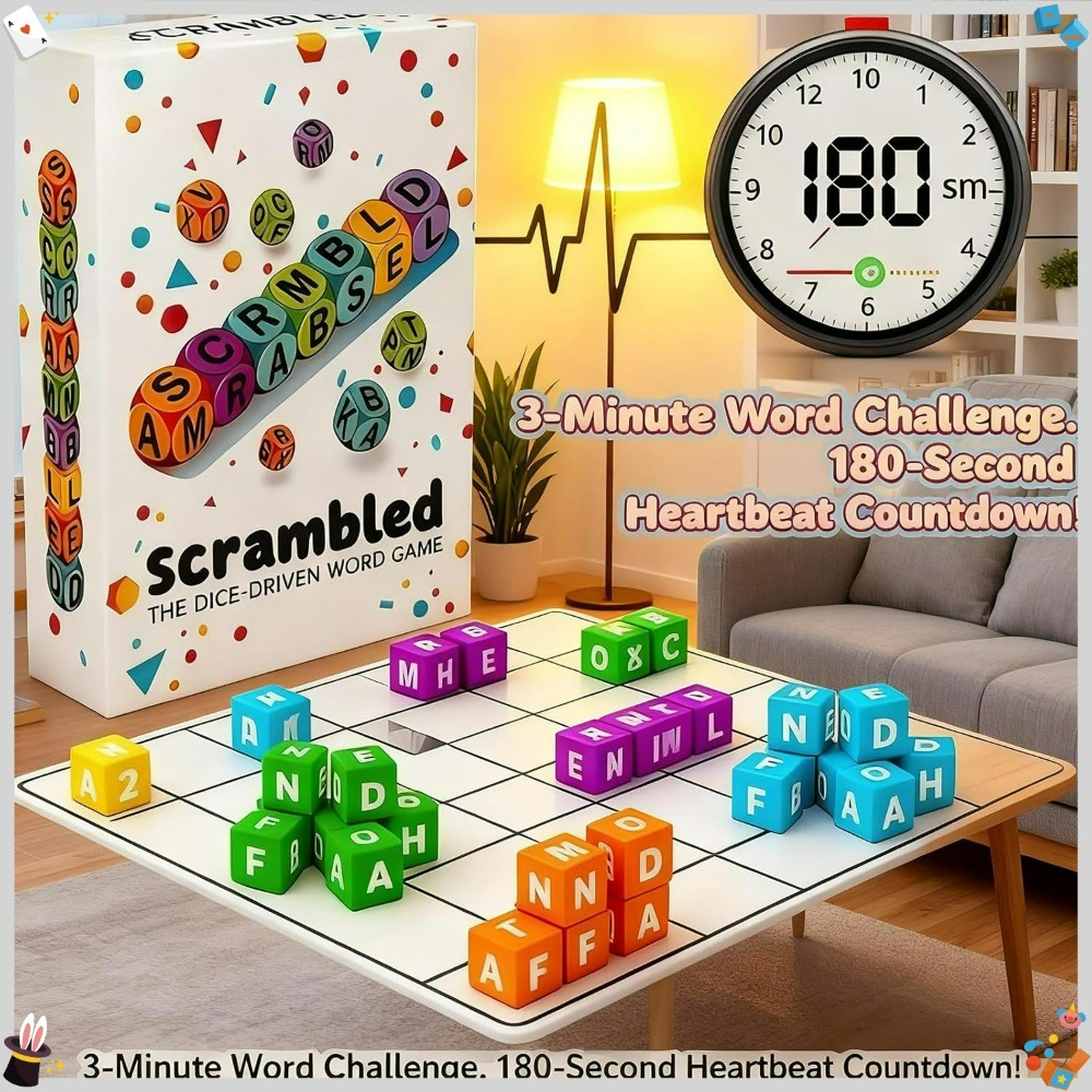 Letter Tray Desk - Scrambled Dice Word Game for 2-4