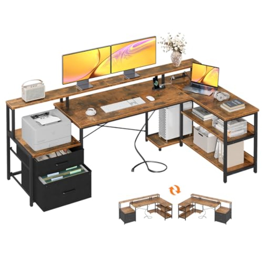 Home Office Desk With Drawers - 75