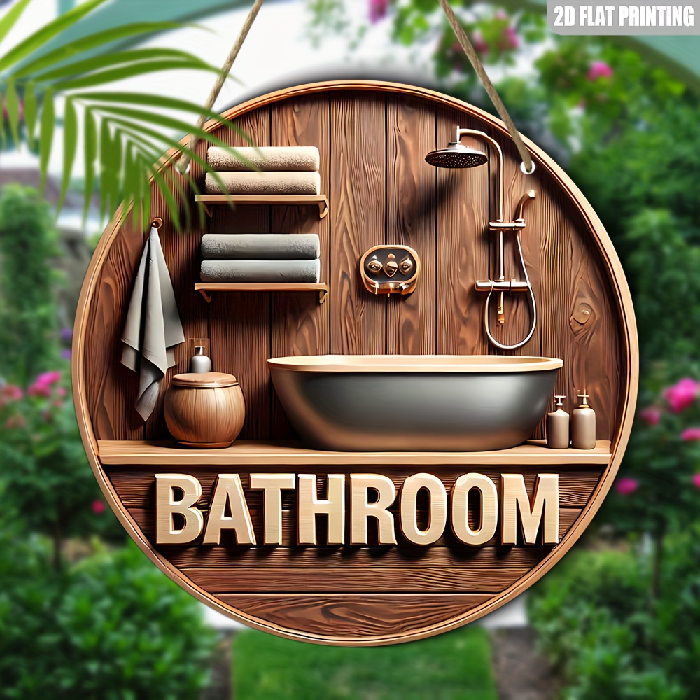 Home Office Architecture - 1 Piece 2D Wooden Disc Bathroom
