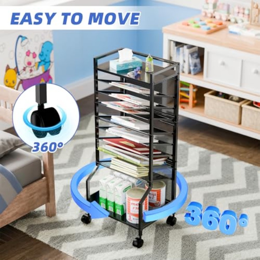 10 Tier Rolling File Cart Desk - مراجعة Rolling File Cart وسعره
