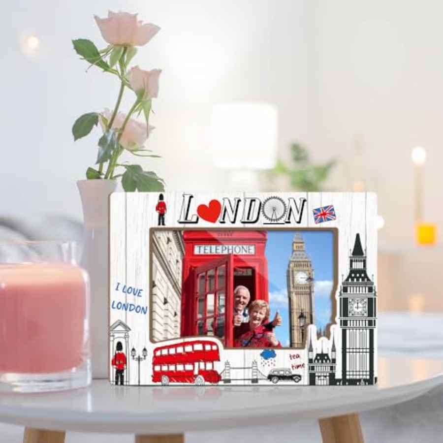 London Theme Wooden Picture Fr - مراجعة Home Office Of London وسعره