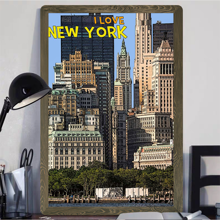 New York City Skyline Metal Wa - مراجعة Home Office York وسعره