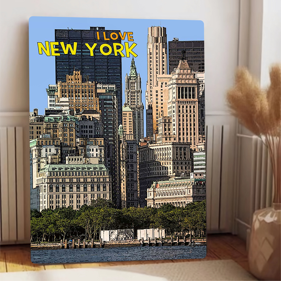 New York City Skyline Metal Wa - مراجعة Home Office York وسعره
