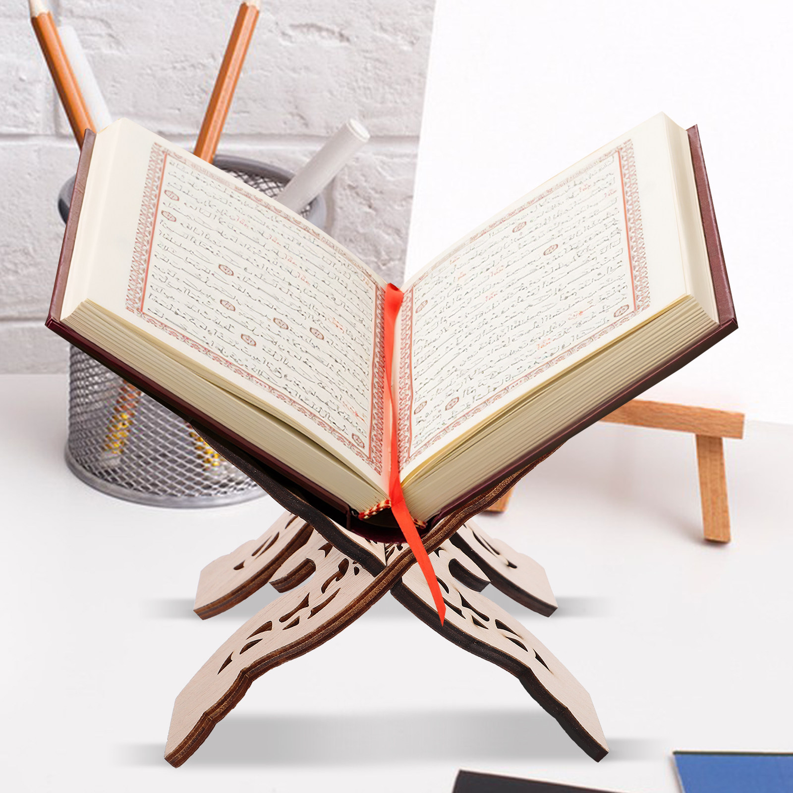 Elegant Wooden Reading Stand B - مراجعة Home Office With Library وسعره