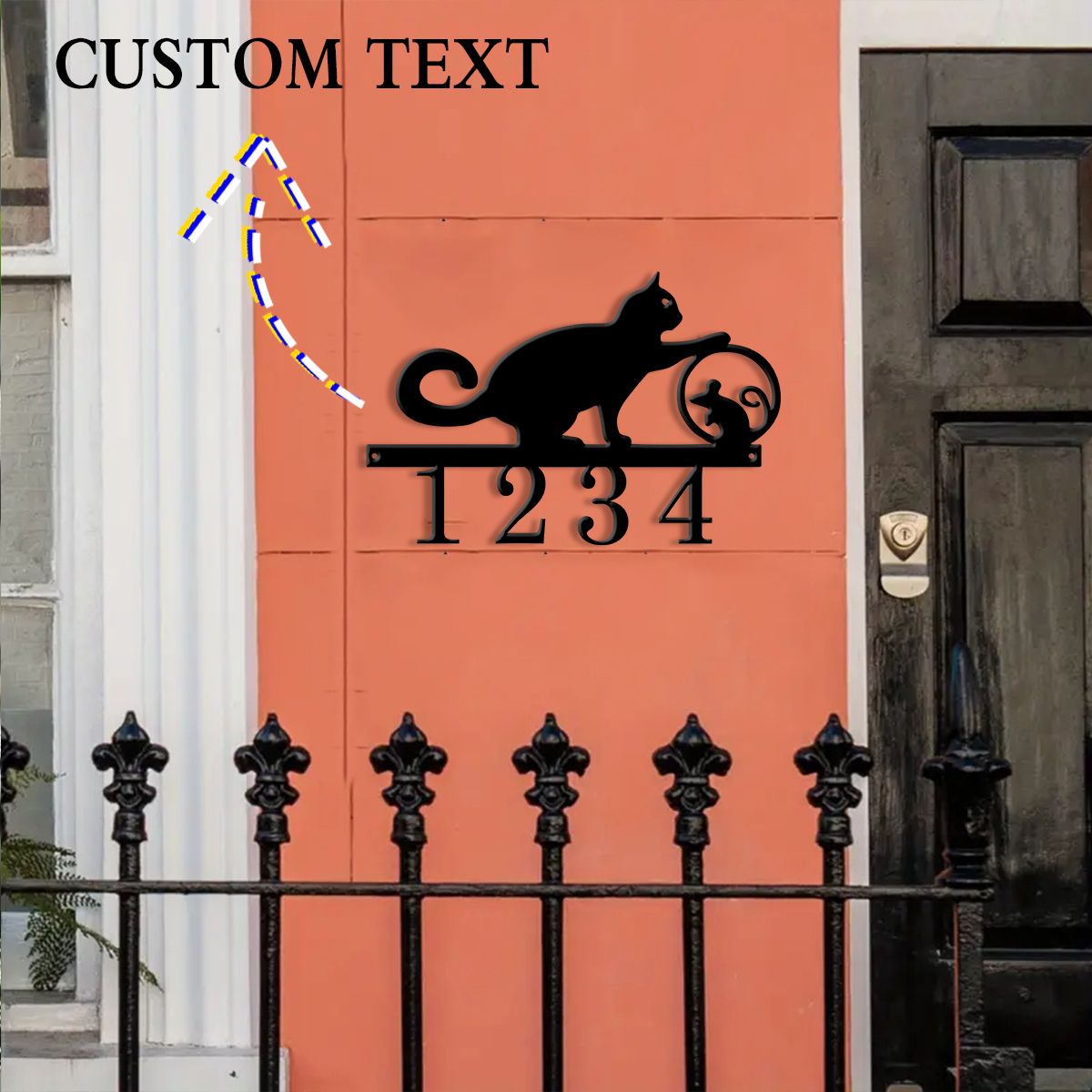 1Pc Custom cat Metal Door Stre - مراجعة Home Office Gifts وسعره