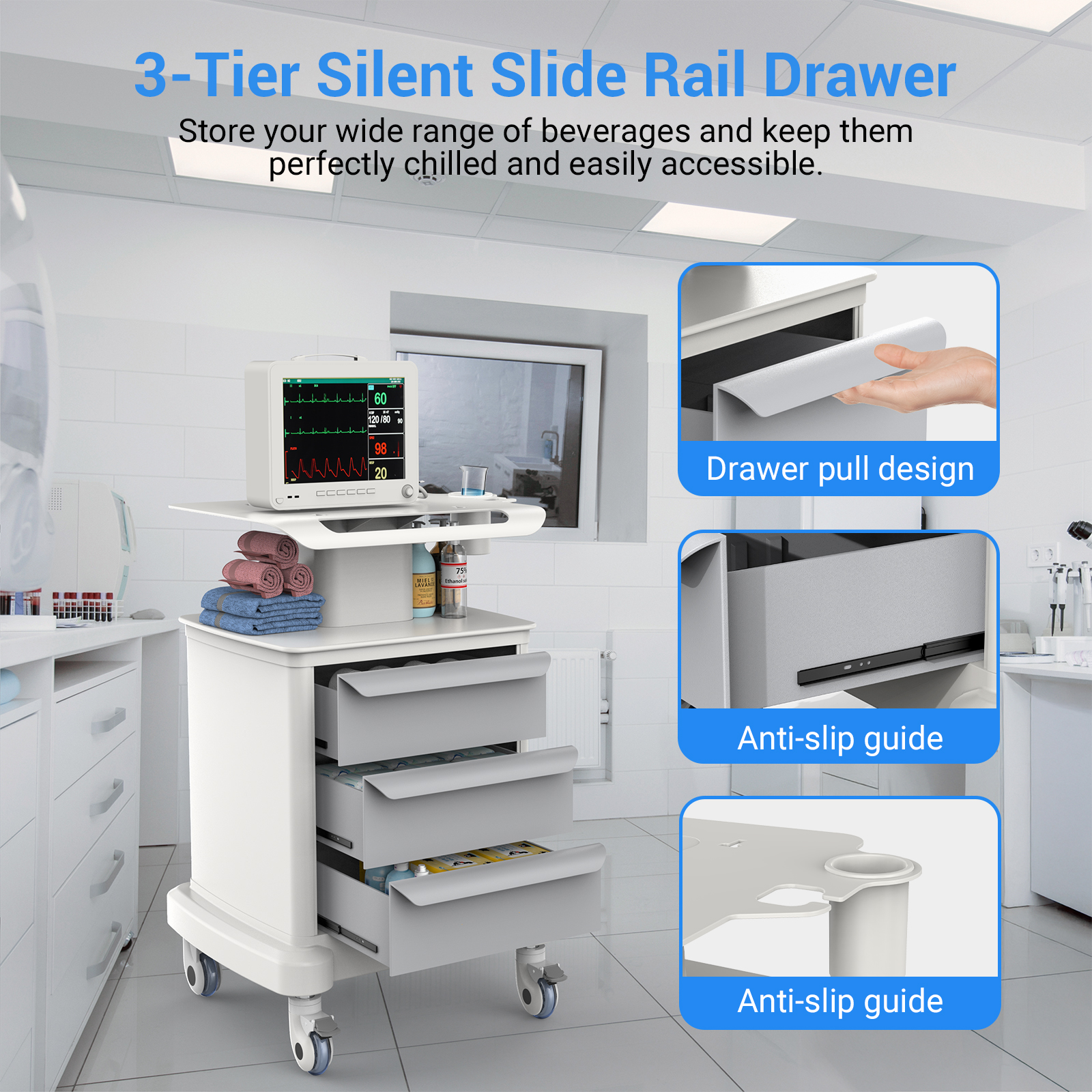 Medical Mobile Trolley Cart Ro - مراجعة Rolling File Cart وسعره