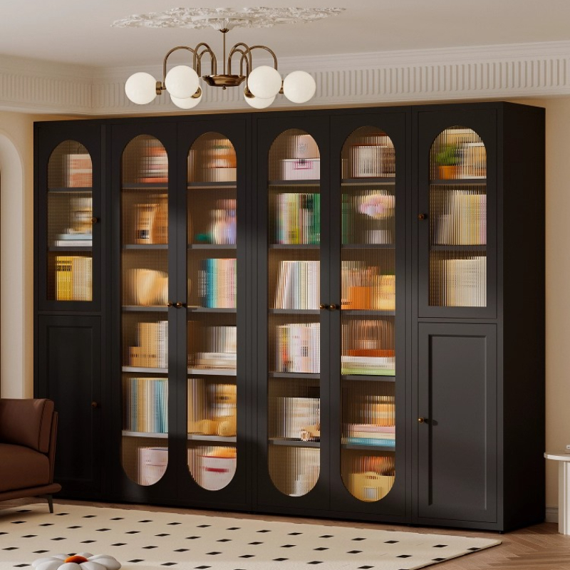 Storage locker Bookcase glass  - مراجعة Home Office With Library وسعره