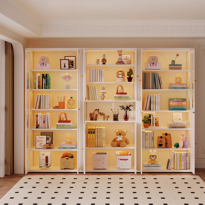 Storage locker Bookcase glass  - مراجعة Home Office With Library وسعره