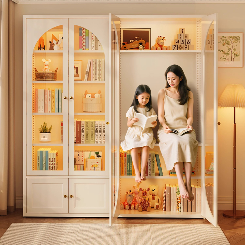 Storage locker Bookcase glass  - مراجعة Home Office With Library وسعره