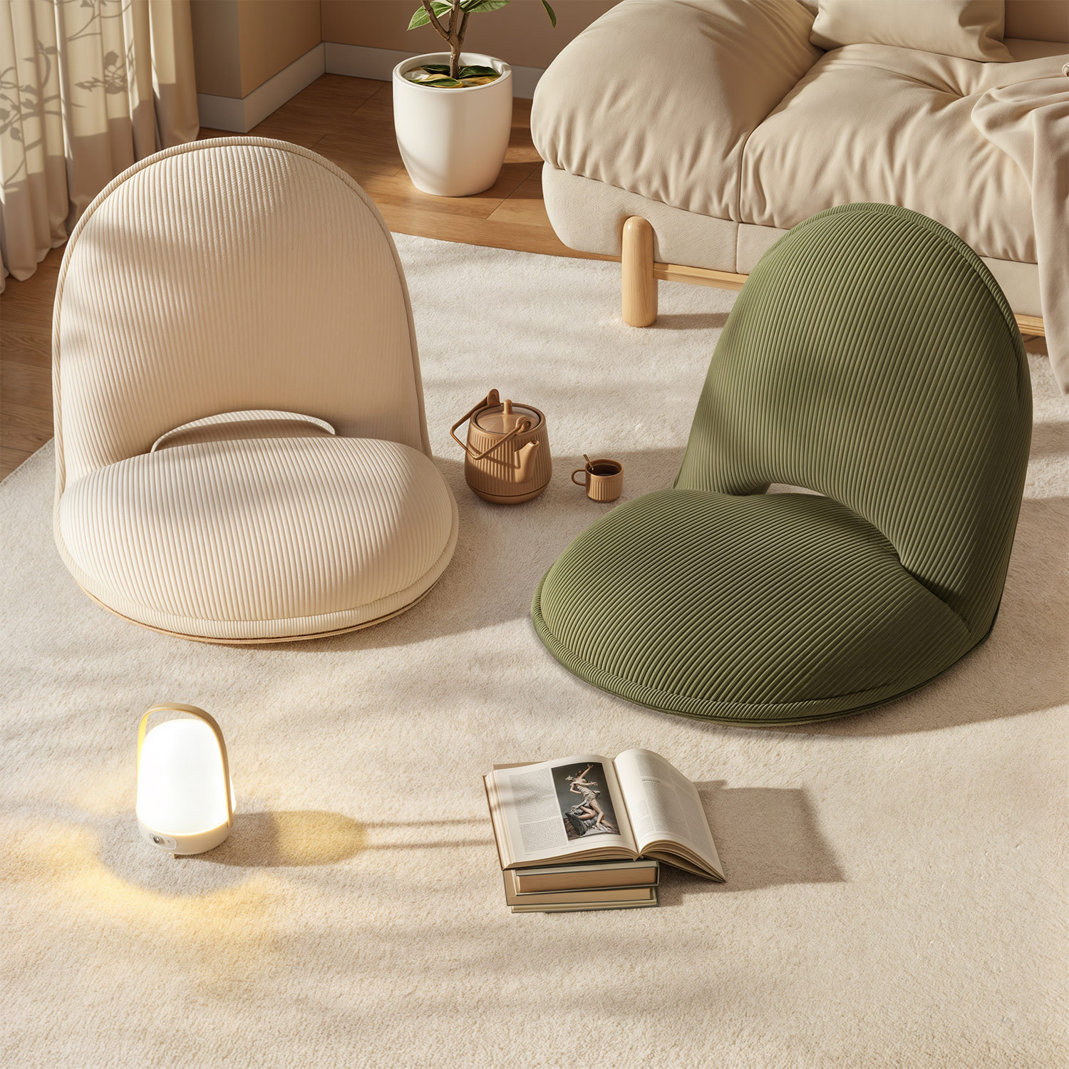 Foldable Backrest Tatami Loung - مراجعة Home Office Guest Room وسعره