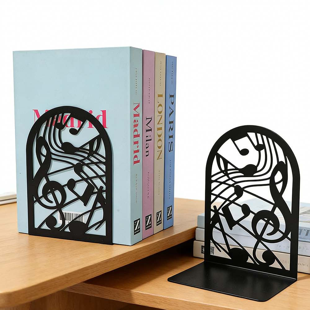 Music Note Metal Bookends Non- - مراجعة Home Office With Library وسعره