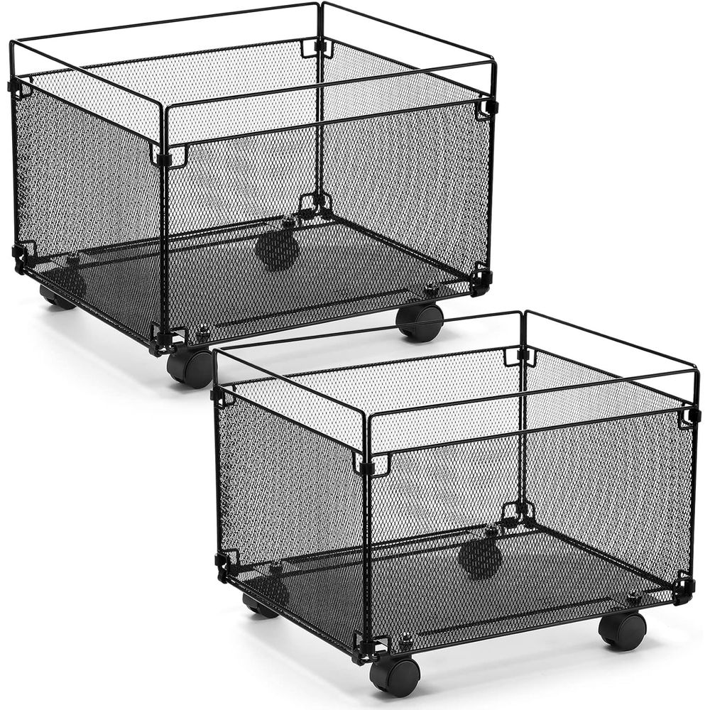 2-Pack Mesh Rolling Cart with  - مراجعة Rolling File Cart وسعره