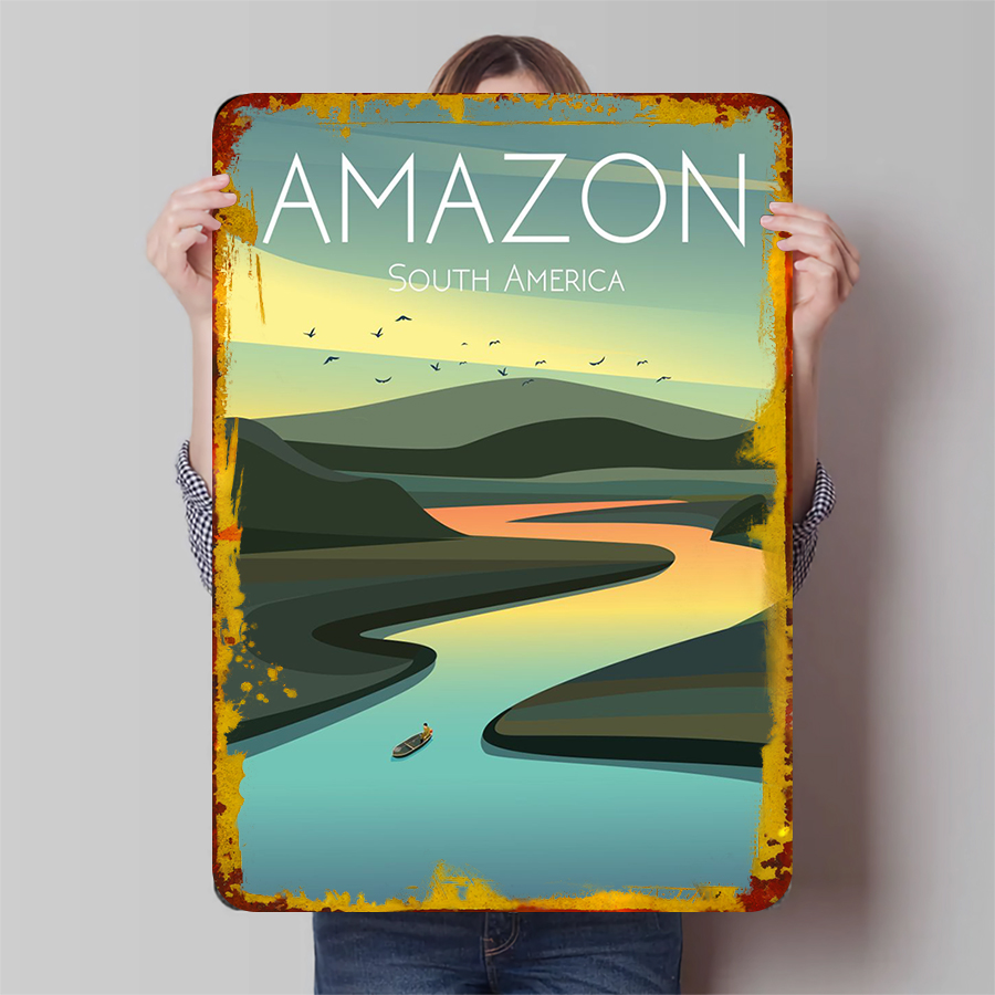 Amazon River Landscape Metal W - مراجعة Home Office Amazon وسعره