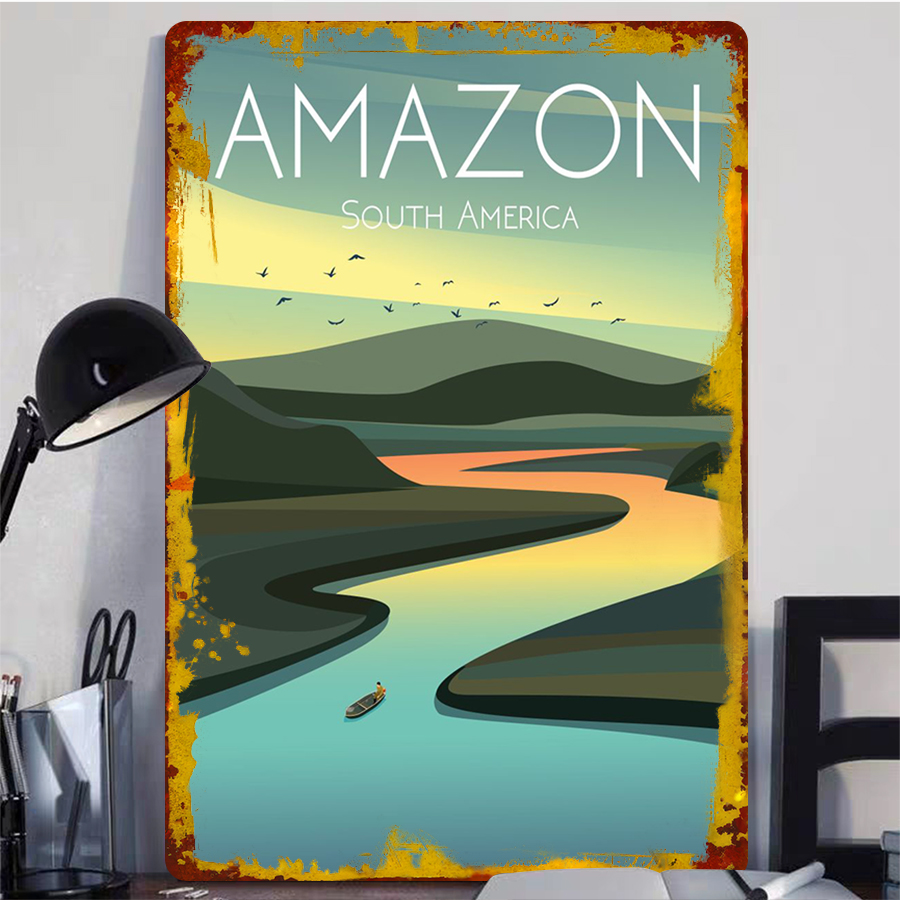 Amazon River Landscape Metal W - مراجعة Home Office Amazon وسعره