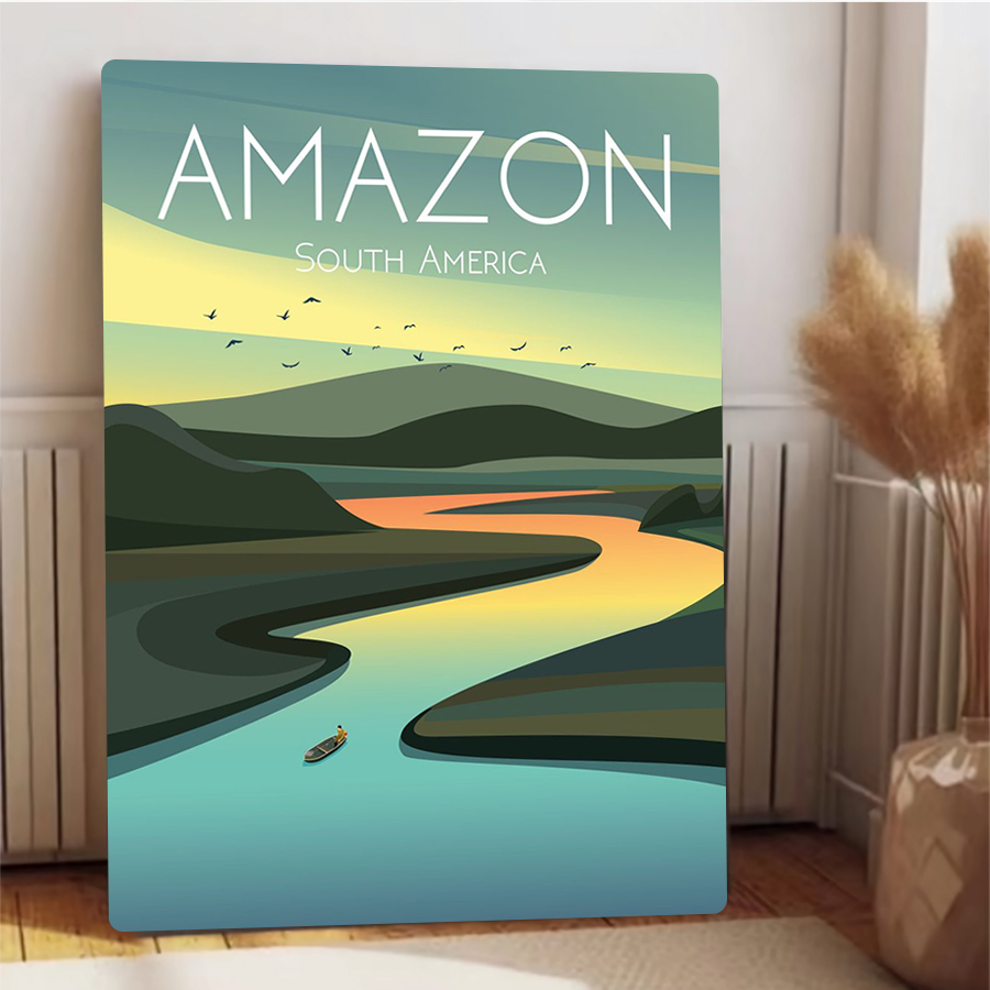 Amazon River Landscape Metal W - مراجعة Home Office Amazon وسعره