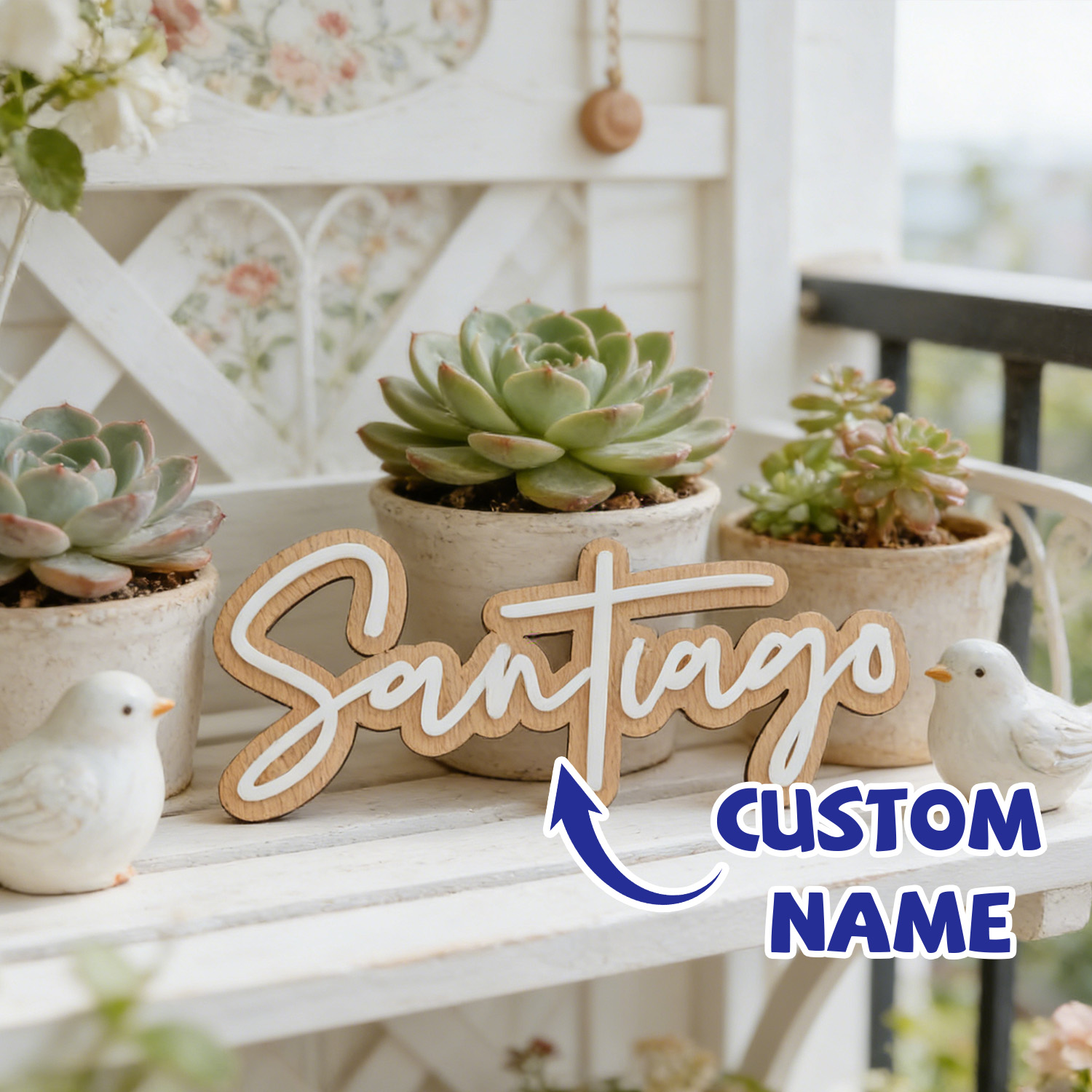 1Pc Custom Name Cute White Woo - مراجعة Home Office Gifts وسعره