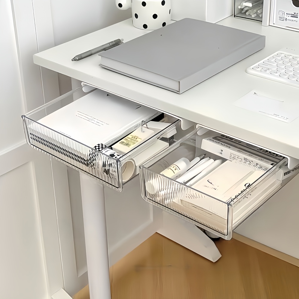 1pc Under Desk Clear Drawer Or - مراجعة Home Office Desk With Drawers وسعره