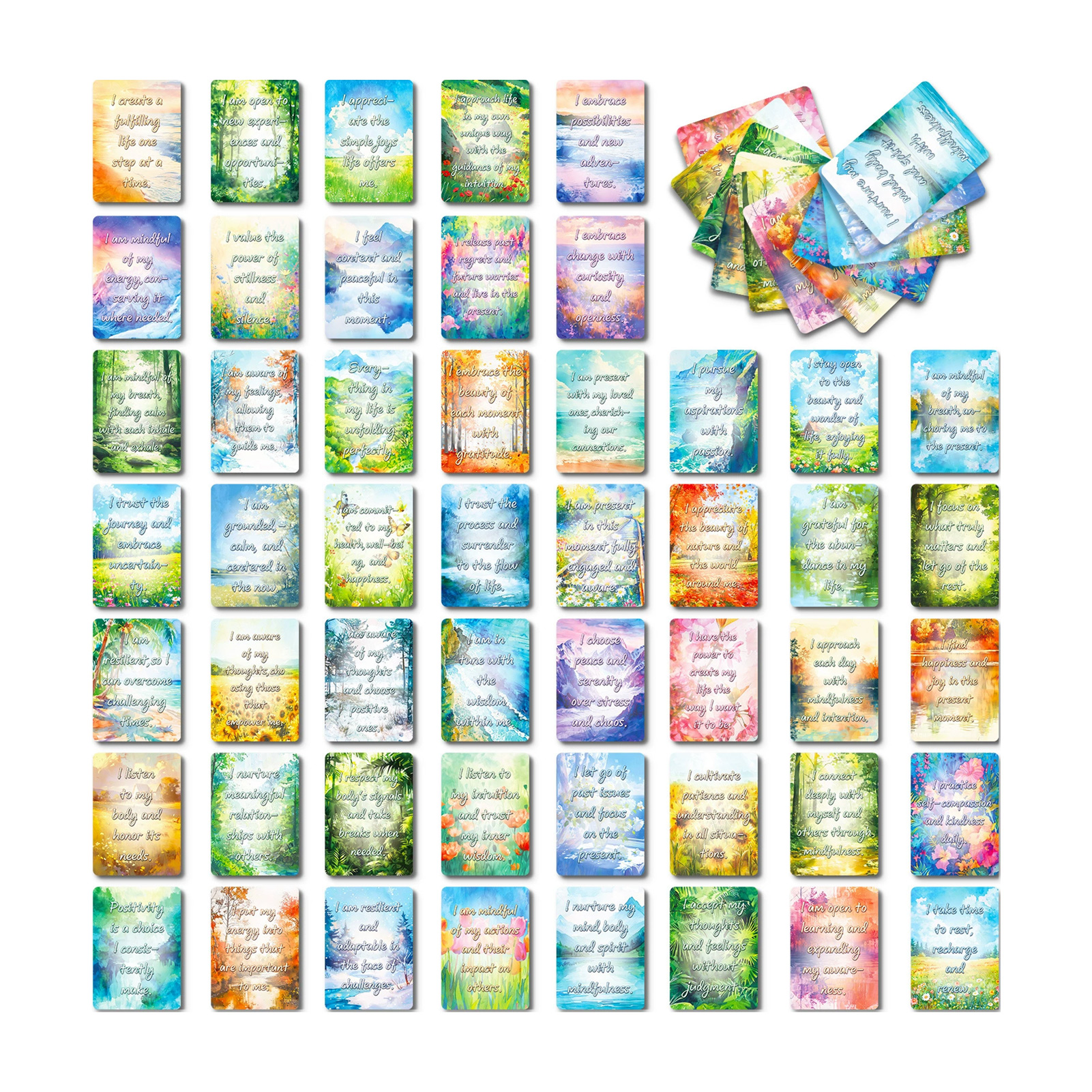 50Pcs Beautiful Watercolor Sce - مراجعة Home Office Gifts وسعره