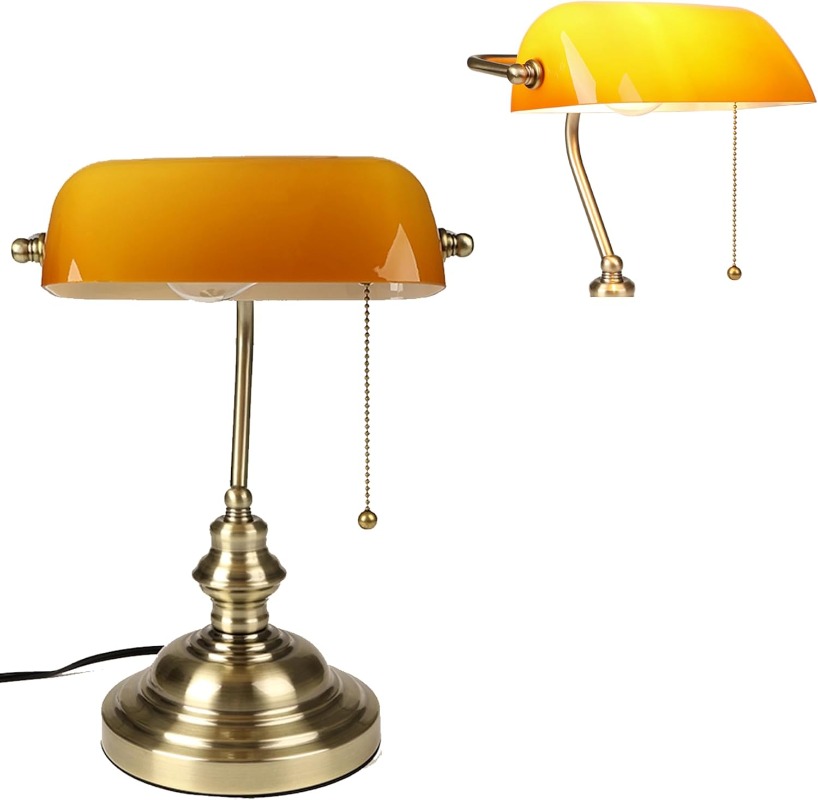 FIRVRE Bankers Desk Lamp with  - مراجعة Home Office With Library وسعره