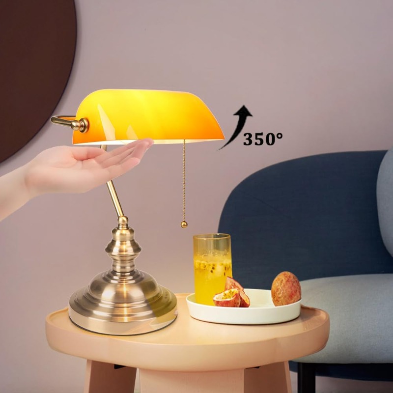 FIRVRE Bankers Desk Lamp with  - مراجعة Home Office With Library وسعره