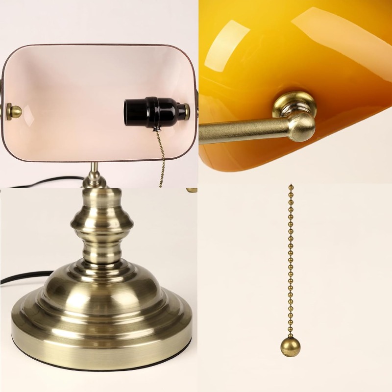 FIRVRE Bankers Desk Lamp with  - مراجعة Home Office With Library وسعره