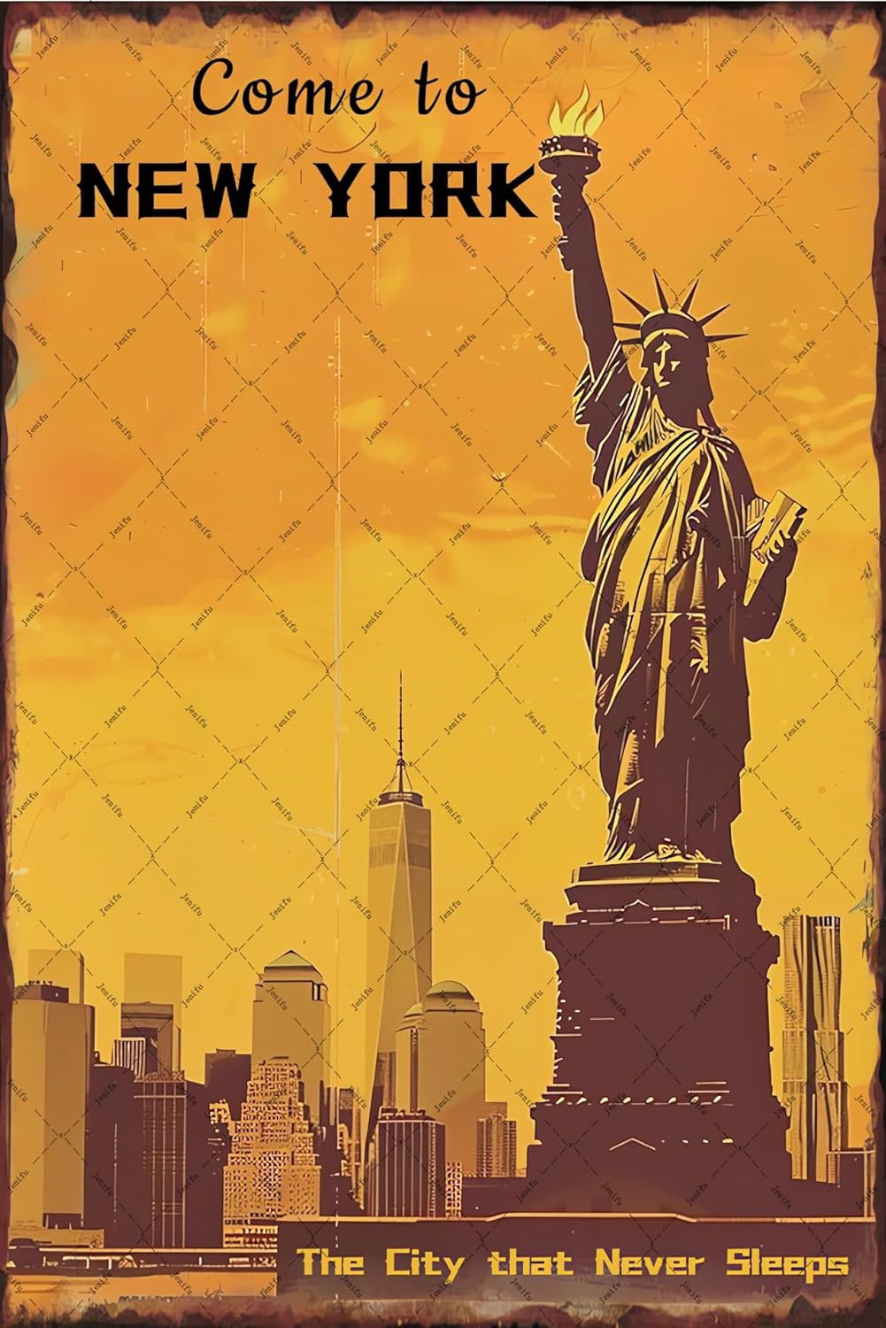 Travel To New York Tin Sign St - مراجعة Home Office York وسعره