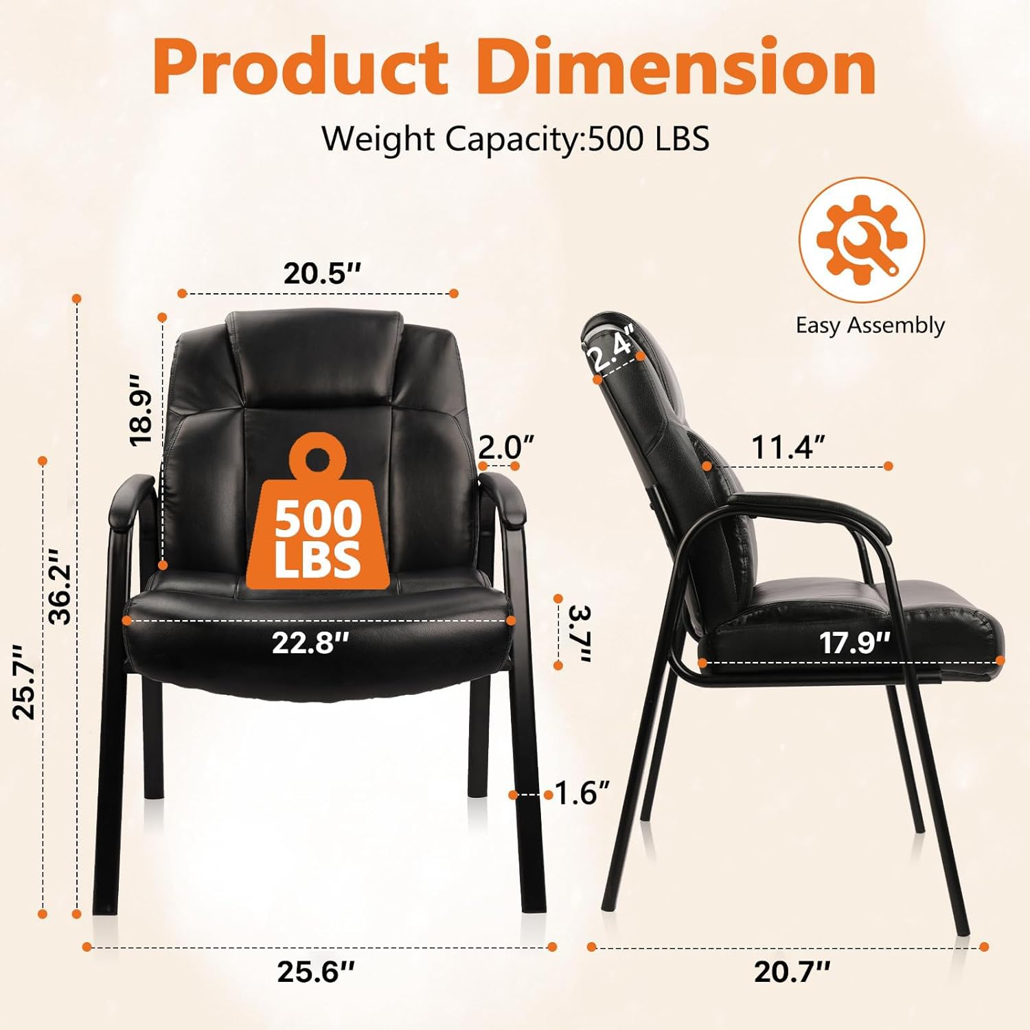 Big & Tall 500 lb. Guest Chair - مراجعة Home Office Guest Room وسعره