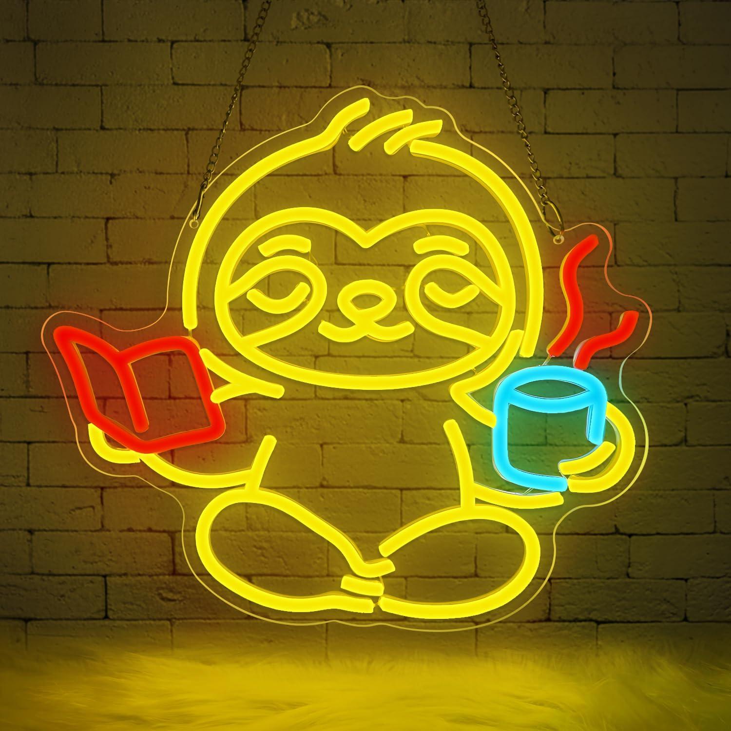 Sloth Neon Sign USB Dimmable L - مراجعة Home Office Gifts وسعره