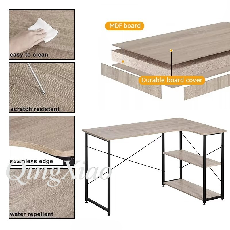 L Shaped Corner Desk With Book - مراجعة Home Office Desk With Drawers وسعره