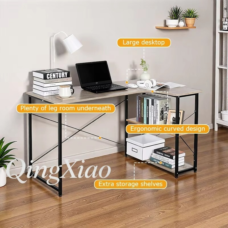 L Shaped Corner Desk With Book - مراجعة Home Office Desk With Drawers وسعره