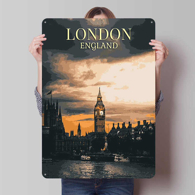 Vintage London Tinplate Poster - مراجعة Home Office Of London وسعره