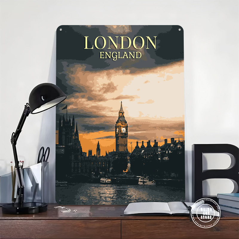 Vintage London Tinplate Poster - مراجعة Home Office Of London وسعره