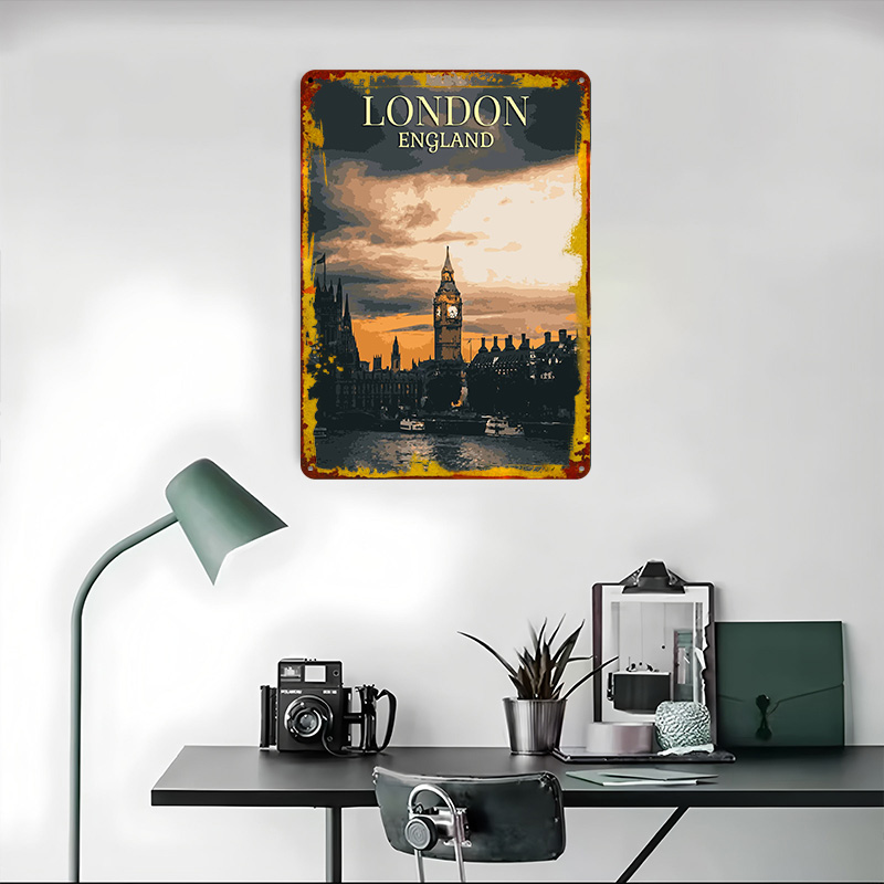 Vintage London Tinplate Poster - مراجعة Home Office Of London وسعره