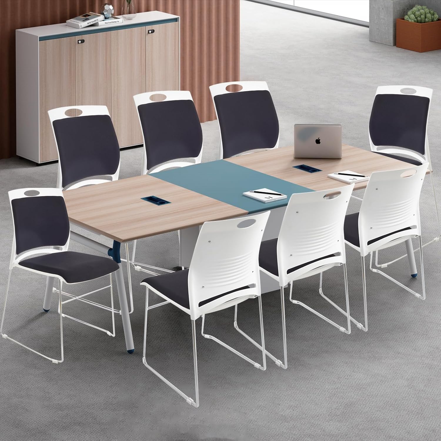8 Pack Stacking Chairs Set Bla - مراجعة Home Office Guest Room وسعره