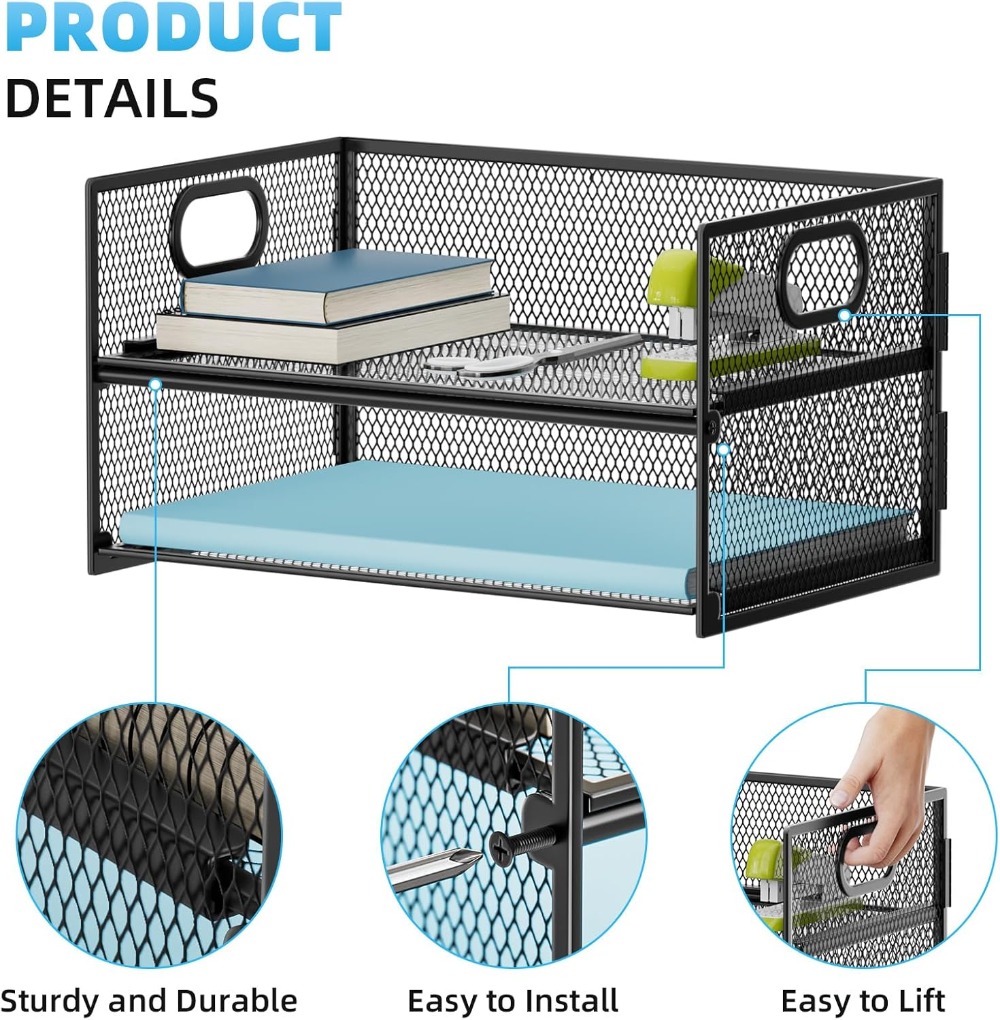 2 Tier Mesh Paper Organizer Le - مراجعة Letter Tray Desk وسعره
