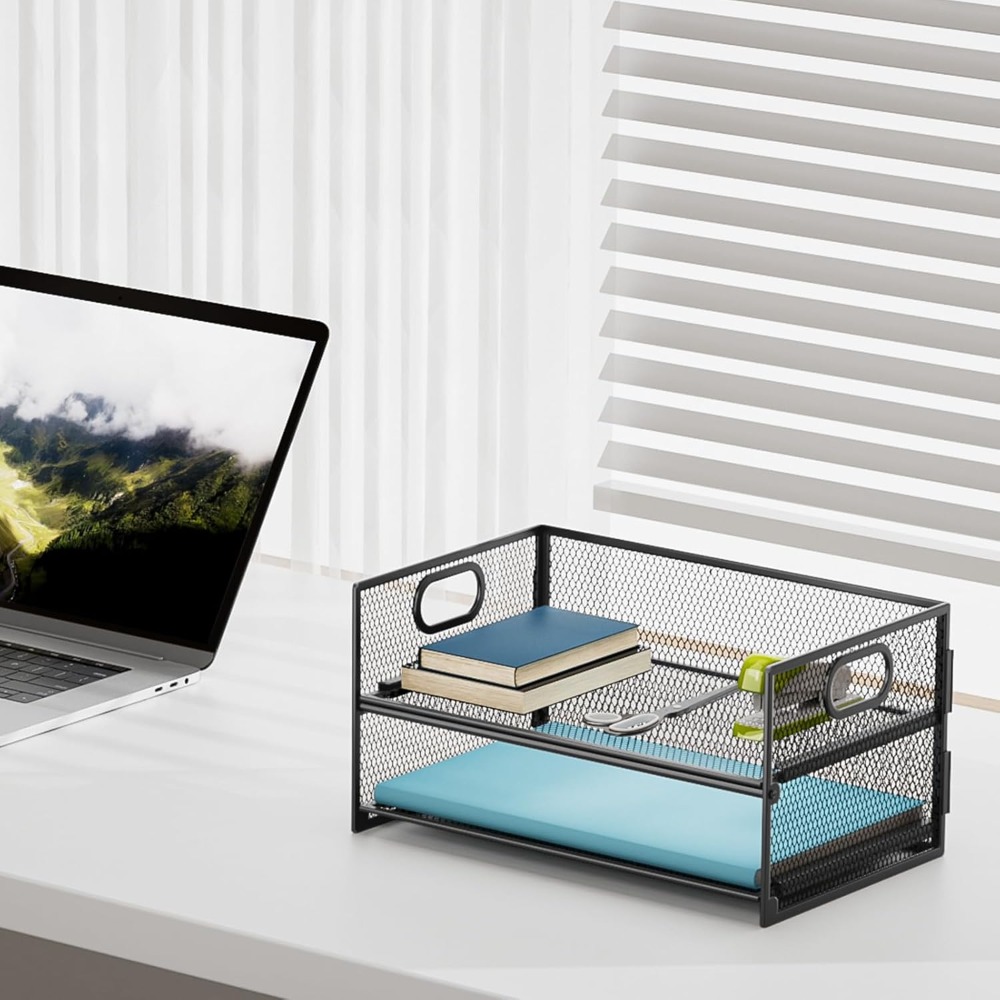 2 Tier Mesh Paper Organizer Le - مراجعة Letter Tray Desk وسعره