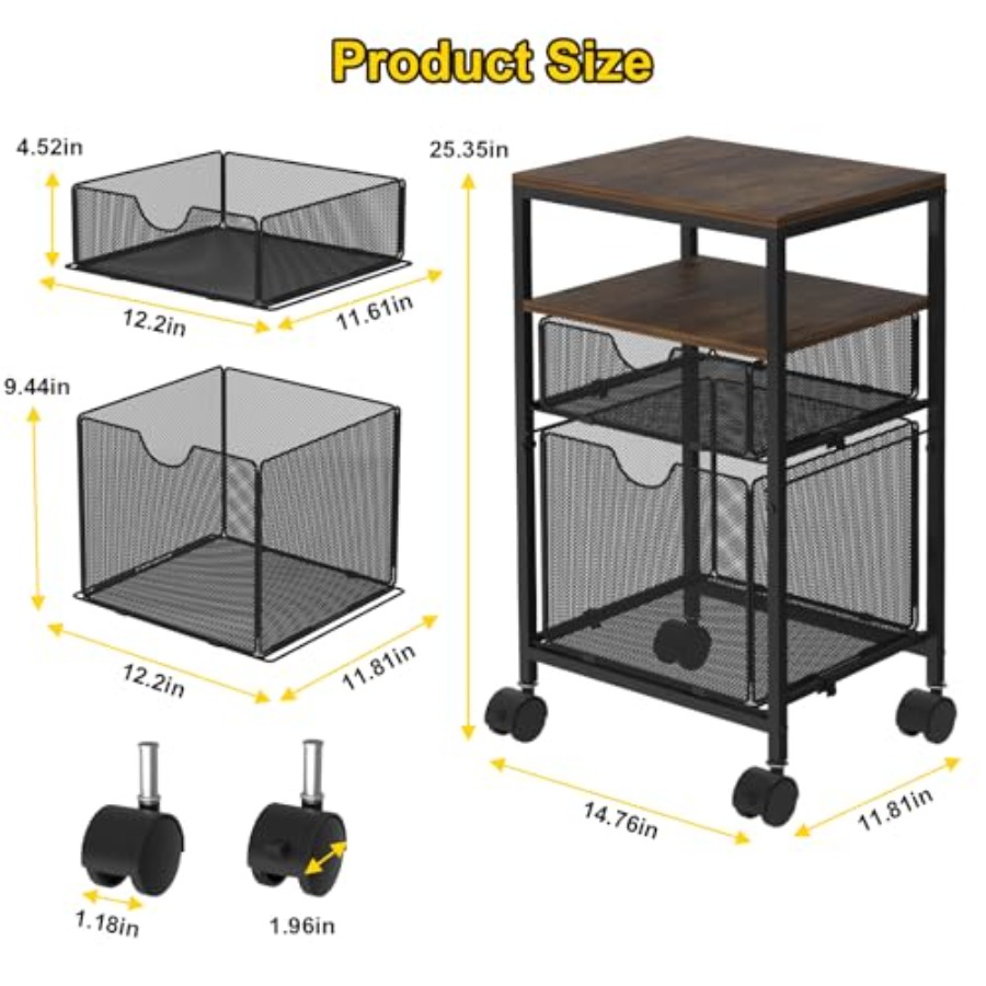 Rolling File Cart with 2 Stora - مراجعة Rolling File Cart وسعره