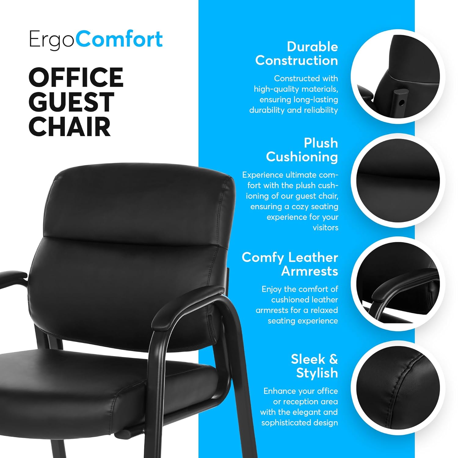 Leather Guest Chair Padded Arm - مراجعة Home Office Guest Room وسعره