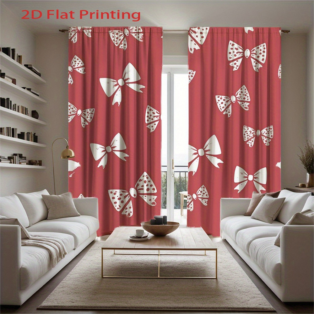 2pcs, 2D Flat Printing Curtain - مراجعة Home Office Amazon وسعره