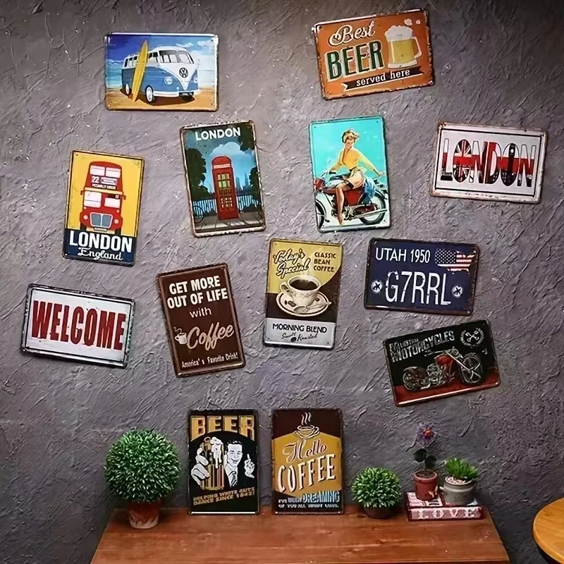 Vintage Metal Tin Sign Wall De - مراجعة Home Office Guadalajara وسعره
