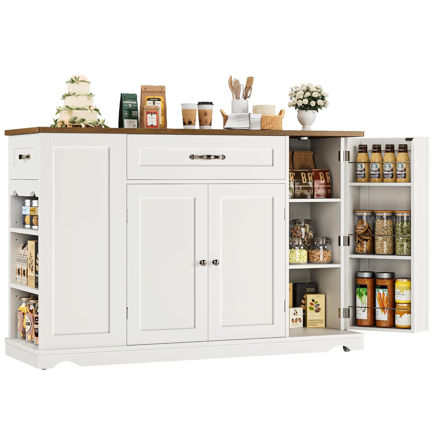 47'' Kitchen Island Cart with  - مراجعة Rolling File Cart وسعره