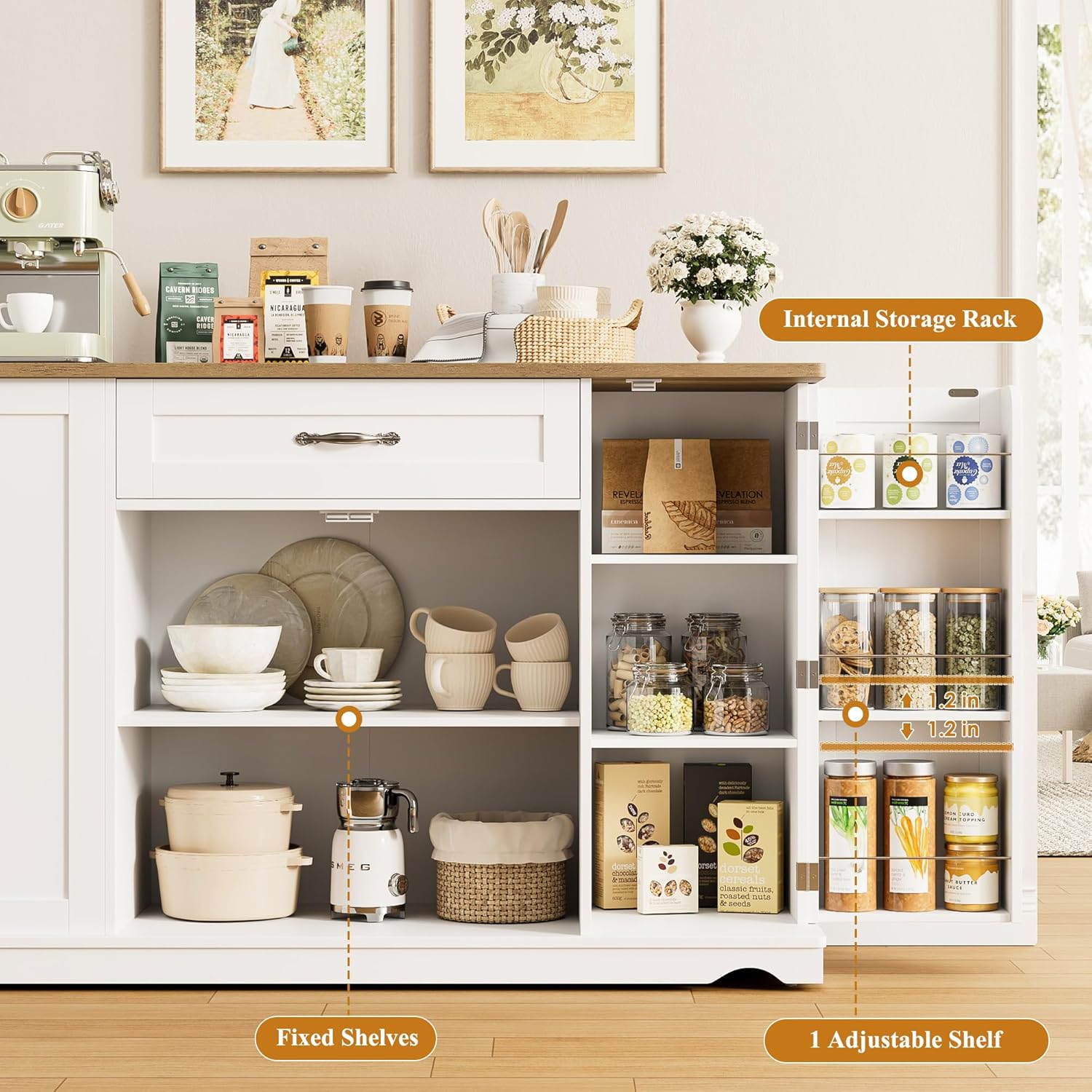 47'' Kitchen Island Cart with  - مراجعة Rolling File Cart وسعره