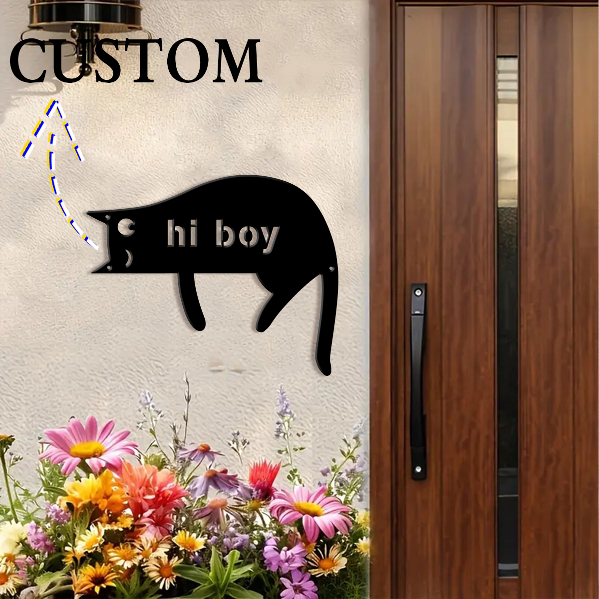 1Pc Custom cat Metal Door Stre - مراجعة Home Office Gifts وسعره