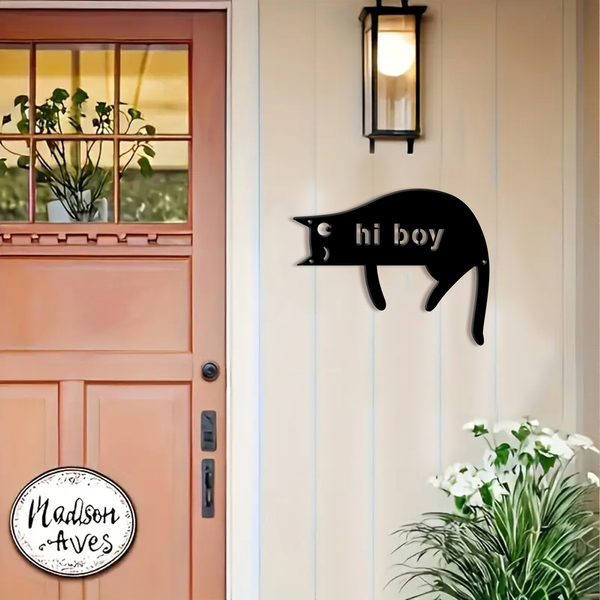 1Pc Custom cat Metal Door Stre - مراجعة Home Office Gifts وسعره