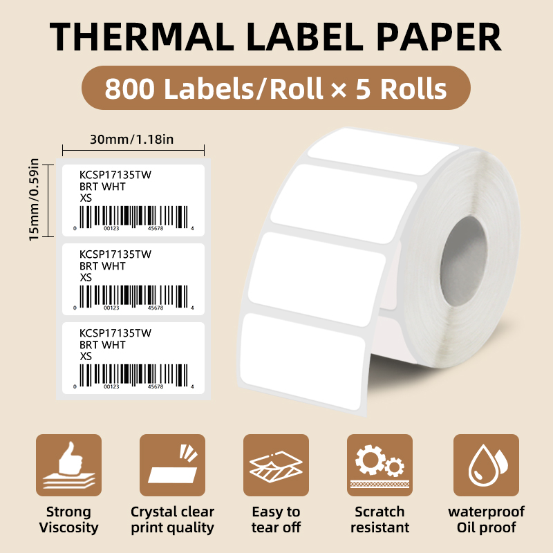 5 Rolls of White Label Sticker - مراجعة Label Maker Machine وسعره