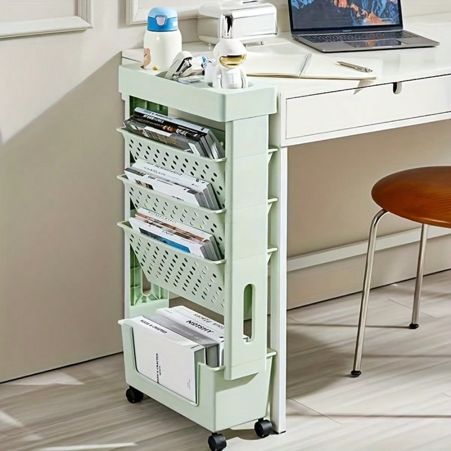 5-Tier Movable Bookshelf, Tabl - مراجعة Rolling File Cart وسعره