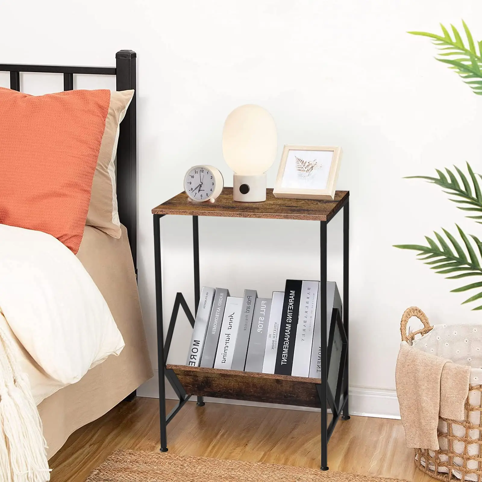 'Table Nightstand Up to 80 Alb - مراجعة Home Office Amazon وسعره