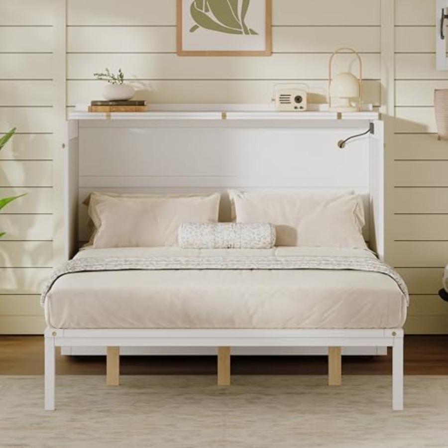 Queen Murphy Bed Cabinet with  - مراجعة Home Office Guest Room وسعره