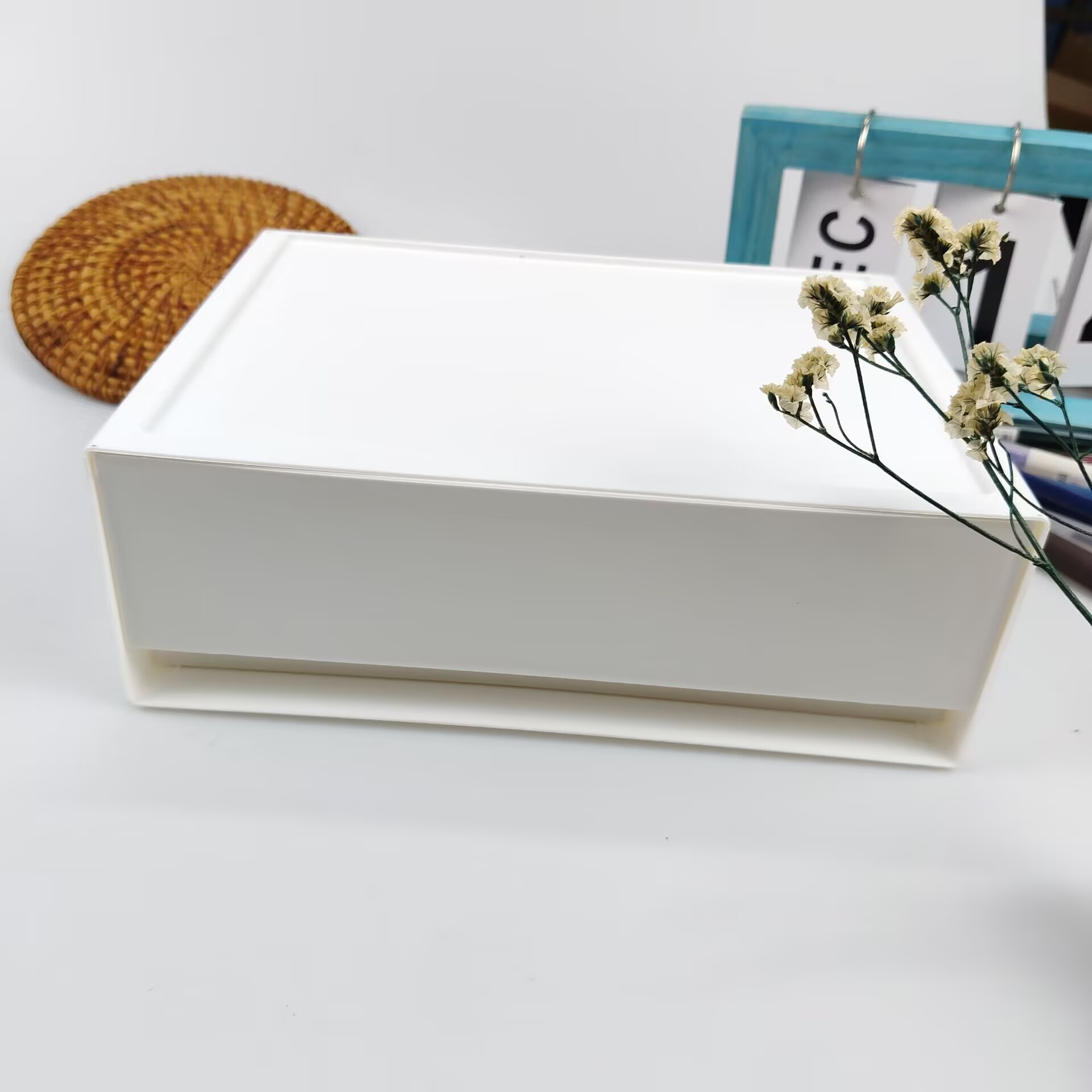 Desktop Storage Box, Drawer, C - مراجعة Home Office Desk With Drawers وسعره