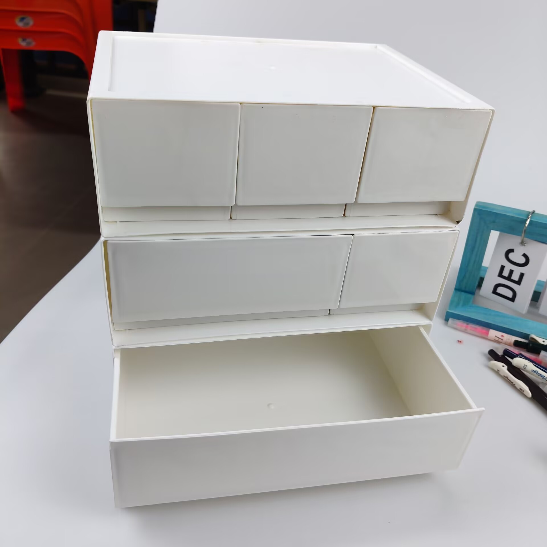 Desktop Storage Box, Drawer, C - مراجعة Home Office Desk With Drawers وسعره